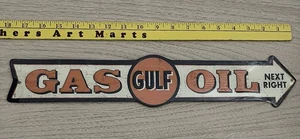 Gulf Service Garage Gas Oil Next Right  Licensed Metal by Open Roads - Picture 1 of 2