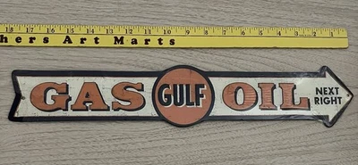 Gulf Service Garage Gas Oil Next Right  Licensed Metal by Open Roads - Image 1 of 2