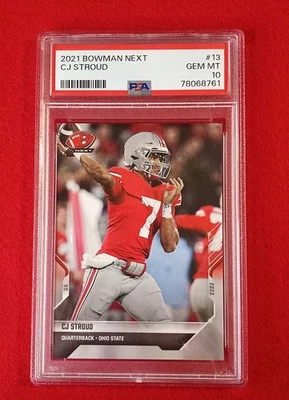 2021 TOPPS BOWMAN NEXT RC CJ Stroud #13 PSA 10 GEM MINT - Image 1 of 2