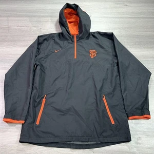 Nike San Francisco Giants Jacke Damen Large schwarz Windbreaker Kapuze 1/4 Zip - Bild 1 von 11