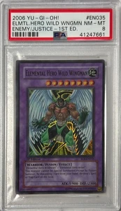 Yu-Gi-Oh! 1st Ed. PSA 8 NM-MT 'Elemental Hero Wild Wingman' EOJ-EN035 - Picture 1 of 4