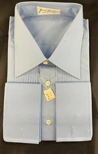 Jack Taylor Beverly Hills Blue Long Sleeve Men's Tuxedo Shirt 16.5-33 NWT - Picture 1 of 7