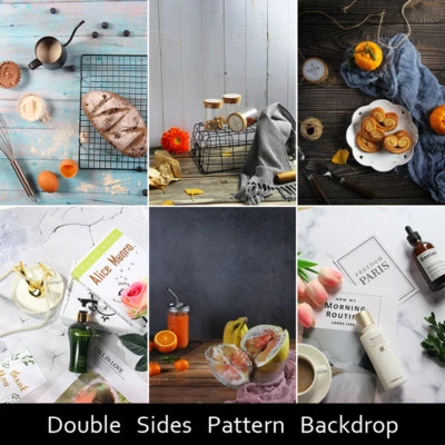 Papel de fondo de fotografía con patrón de madera de doble cara para hornear alimentos Foto 1 de 4