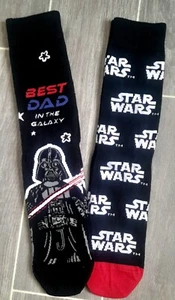 NUEVO Juego de 2 pares de calcetines de algodón para papá Star Wars Darth Vader para hombre. Talla 6-11 - Imagen 1 de 2