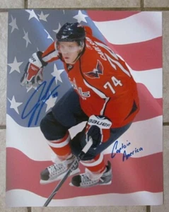 RARE JOHN CARLSON AUTO 16 x 20 PHOTO WASHINGTON CAPITALS CAPTAIN AMERICA COA - Picture 1 of 4