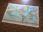 Vintage 1950s Rand McNally Cosmopolitan World Map. 53” x 35” Huge poster globe