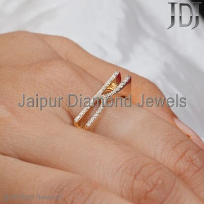 Natural Diamond Solid 14k Yellow Gold K Initial Alphabet Letter Jewelry Ring - Image 1 of 4
