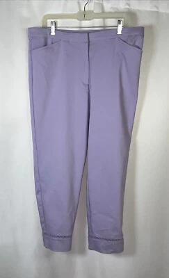 Size 16 Ruby Rd. Purple Ankle Woman Pants Flexible Comfort Waist Band - Image 1 of 4