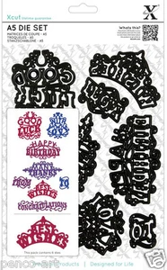 A5 Xcut SENTIMIENTOS ORNAMENTADOS troquel feliz cumpleaños suerte mejores deseos felicitaciones - Imagen 1 de 1