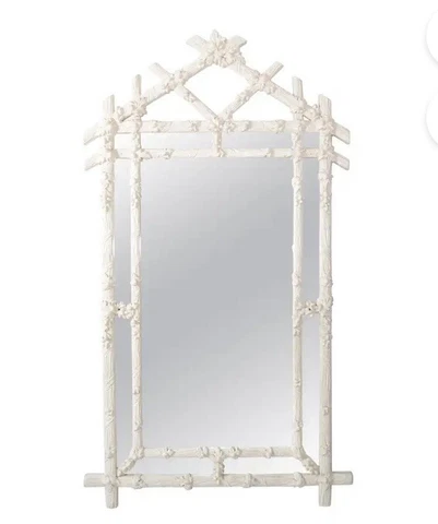 Gampel-Stoll Mirror 1970’s Regency Faux-Bois Antique Hand Carved Wood Wall Mirro Cover