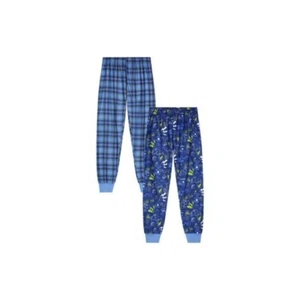 Max & Olivia 2 Pack Pajama Pants Set Big Boys M 8/10 Blue Multi Elastic Waist - Picture 1 of 22