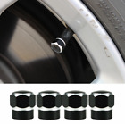 4X Car Tire Valve Caps Stem Air Dust Caps Dustproof Antirust Black For Vw