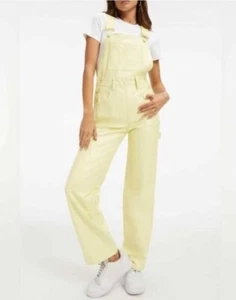 NWOT Good American Better Than Leather Straight Leg Overalls in Key Lime Size 4 - Picture 1 of 5
