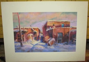 Southwestern Pueblo Original Pastel Painting Signed Harrison - Picture 1 of 7