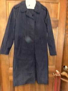 US Army Issue Womens Black All Weather Uniform Trench Coat w/ No Liner Sz 14R - Picture 1 of 10
