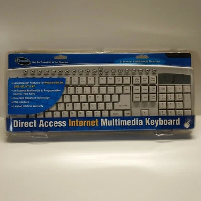 BRAND NEW VINTAGE ICONCEPTS KEYBOARD 2003 PS2 INTERFACE 21 HOT KEYS PROGRAMMABLE - Image 1 of 4