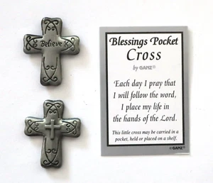 Y2 1x Believe BLESSINGS POCKET CROSS token charm carry faith with you ganz - Picture 1 of 5