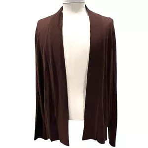 Michael Kors Sz 3X Sweater Chocolate Brown Knit Open Front Cardigan NWT $79 - Picture 1 of 19