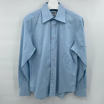 GUESS JEANS Georges Marciano Size Large Blue  Striped Button Long Sleeve Shirt - Image 1 of 4