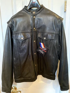 Bikers Choice Leather Motorcycle Jacket/Vest Combo Mens 40 Lrg, USA made! - Picture 1 of 14
