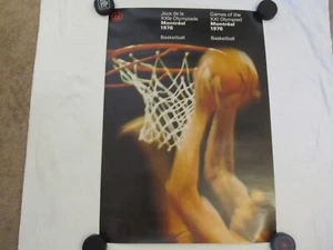 GAMES OF THE XXI OLYMPIAD MONTREAL CANADA '76 OLYMPIC BASKETBALL ORIGINAL POSTER - Picture 1 of 2