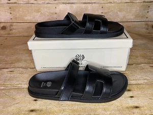 Sandalias planas GC Shoes para mujer talla 9,5 Kelly negras recortadas con caja - Imagen 1 de 11