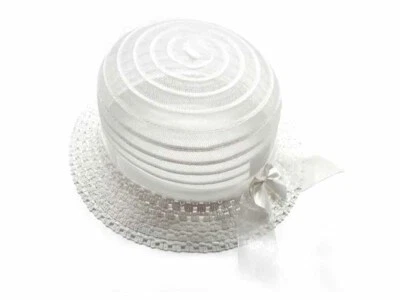 cappello bianco falda part bambina elegante cerimonia bimba hat baby cildren - Immagine 1 di 2