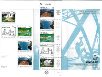 Venezuela: 1992; Scott 1473, juego transmisión eléctrica + folleto MNH, EBV363 Foto 1 de 2