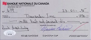 Maurice Richard Signed Maurice Richard Inc. Check 634 JSA - Picture 1 of 3