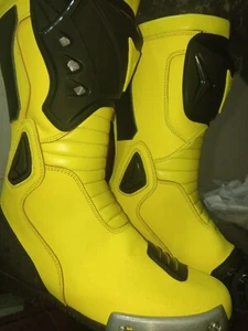 motorbike motorcycle leather racing Yellow boots shoes Riding Race onroad offroa - Picture 1 of 7