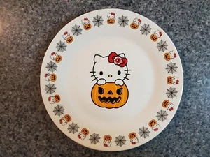 NEW 2024 Hello Kitty Halloween 10.5" Dinner Plate pumpkin eyeball spider web - Picture 1 of 6