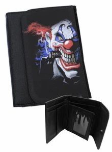 Evil Clown Wallet, Gothic, Creepy Smile, Nightmare, Coulrophobia, Gift, Darkside - Picture 1 of 6