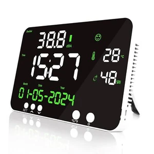 Misuratore di decibel da parete 30-130 dB LED grande schermo display tester livello sonoro - Foto 1 di 11
