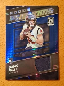 2021 Donruss Optic Rookie Phenoms Jerseys Blue Hyper #22 Davis Mills Texans QB - Picture 1 of 2