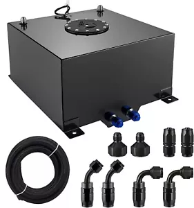 10 Gallon Fuel Cell Tank Aluminum Level Sender 6AN 10FT CPE Fuel Line Kit Black - Bild 1 von 20