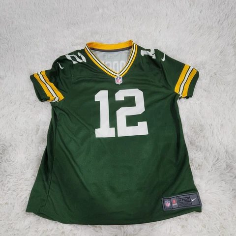 Nike NFL Green Bay Packers Vapor Legend Jersey Womens Large L #12 Aaron Rodgers Cover