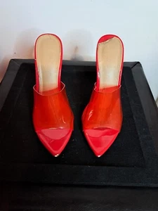 Red Mules Shoes Size 5 Super Cute! - Bild 1 von 4
