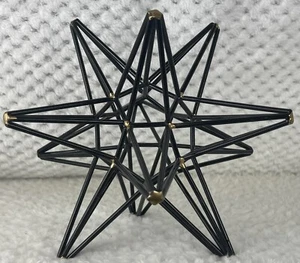 Metal Geometric Art Star Sculpture With Gold Accents 8" - Picture 1 of 4