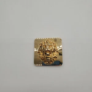 Hebilla de cinturón cuadrada con cabeza de león tono dorado - Imagen 1 de 6