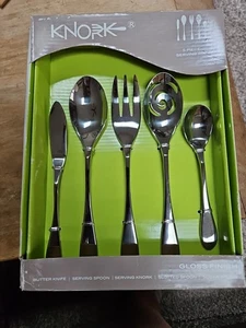 Knork Set Servizio 5 Pezzi Acciaio Inox 18/10 Nuovo Con Scatola - Foto 1 di 6