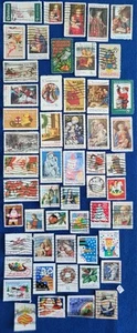US Stamps Lot of over 52 All Different Christmas Used Off Paper Variety Pack - Picture 1 of 2