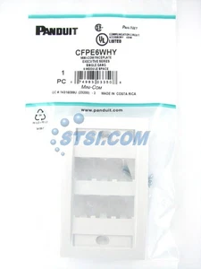 Panduit CFPE6WHY 6-Port Mini-Com Faceplate, Executive Series, White ~STSI - Picture 1 of 3