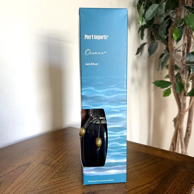 Pier 1 Imports Oceans Reed Diffuser Set 10 fl oz Fragranced Liquid 10 Reeds NIB - Image 1 of 4