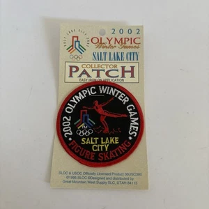 2002 SALT LAKE CITY WINTER OLYMPICS embroidered patch bid logo FIGURE SKATING - Picture 1 of 2