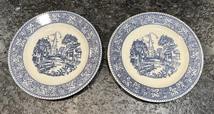 2 Homer Laughlin Stratwood Collection Shakespeare Country Blue Salad Plates - Picture 1 of 2