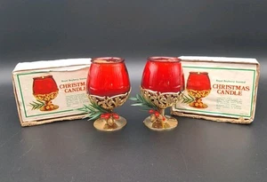 Regal Bayberry Duftbrand Kerze im wiederverwendbaren Kelch Rot Gold Vintage Set - Bild 1 von 14