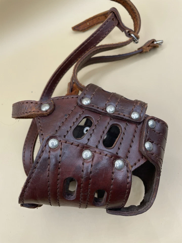 Leather Basket Muzzle For Dogs Am. Staff Large Dog - Image 1 of 4