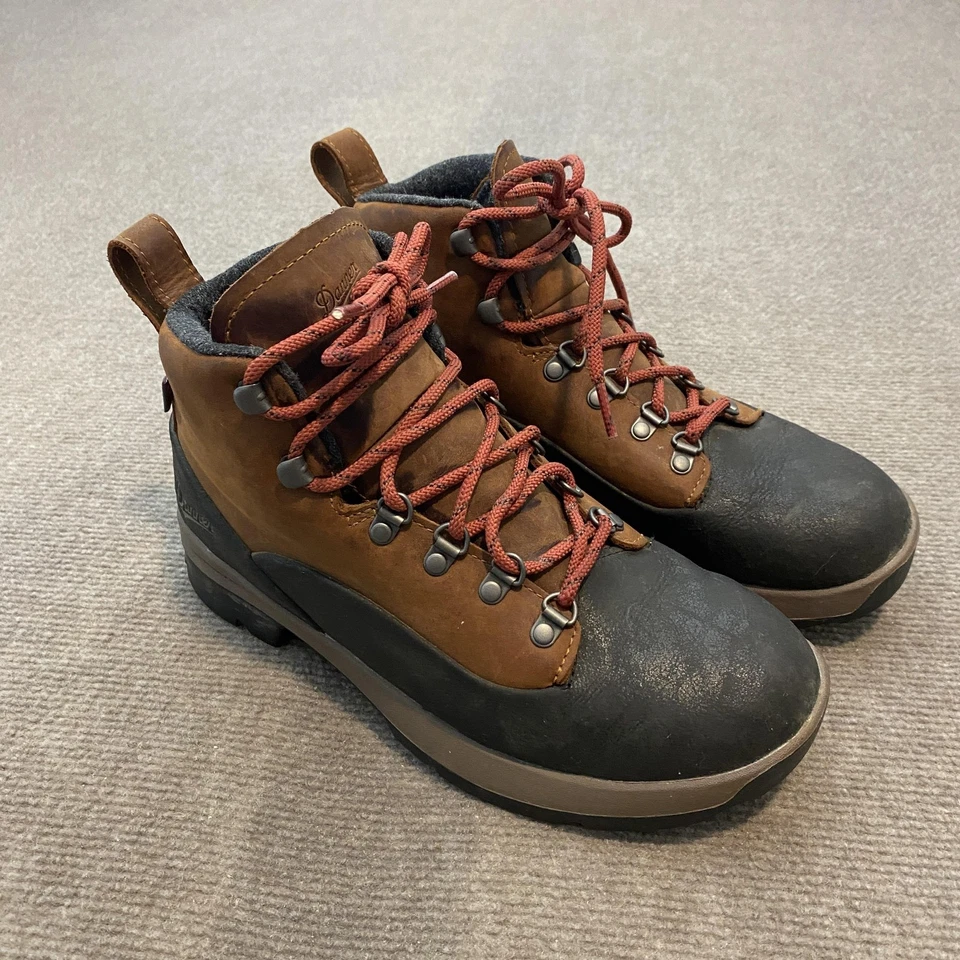 Botas Danner Mujer Talla 7.5 Marrón Negro Pub Jardín Invierno Cuero Sendero de Senderismo Foto 1 de 4