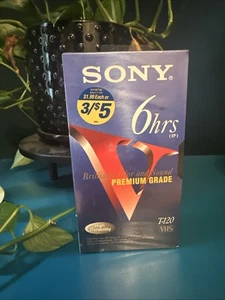 Vintage Sealed Sony 6 Hour Premium Grade High Durability T-120 VHS Tape - Picture 1 of 3