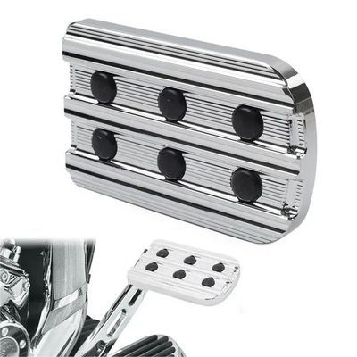 CNC Large Brake Pedal Pad Cover Fit Harley Touring Street Road Glide Softail FLD - Image 1 of 4